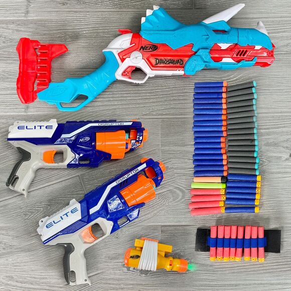 Hasbro Nerf Lot Dinosquad Elite Disruptor Scavenger Tactical Light and Ammo - Picture 1 of 8